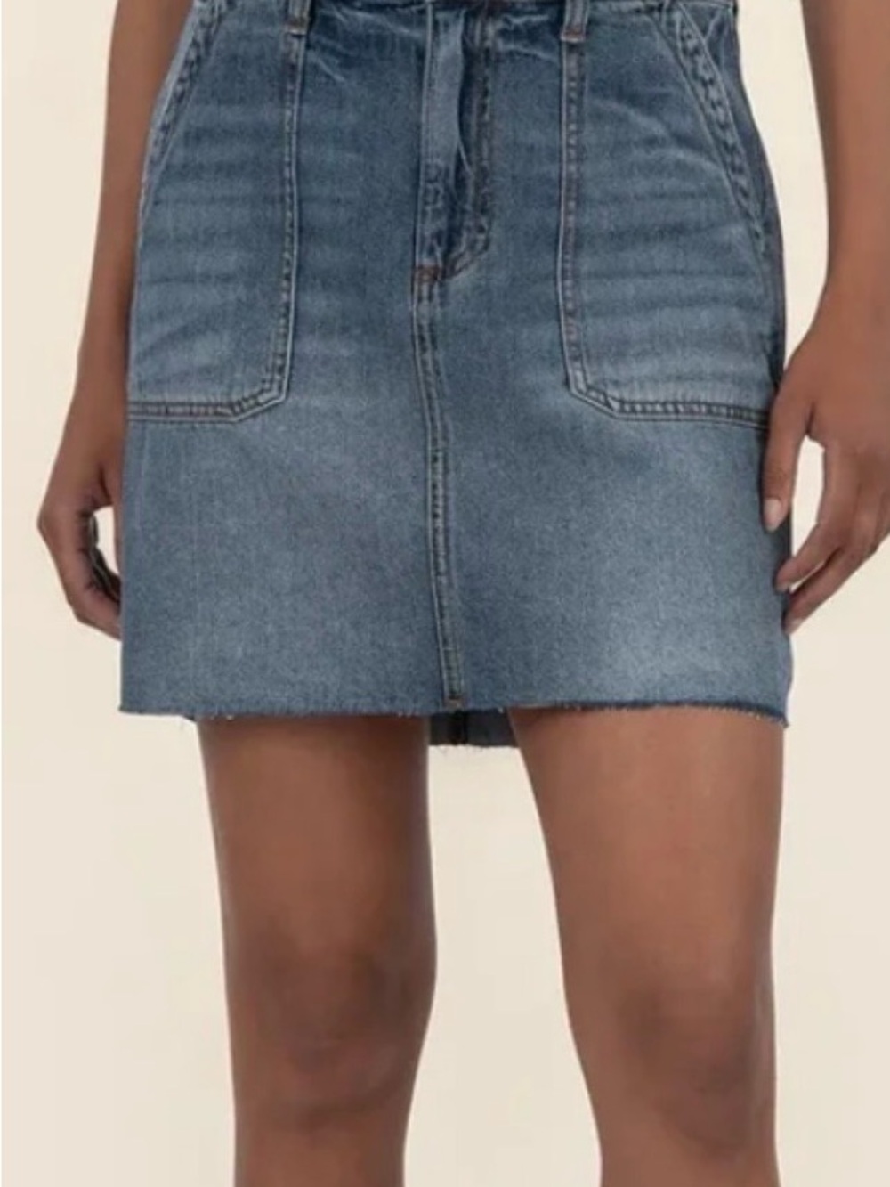 High-Rise Blue Denim Mini Skirt